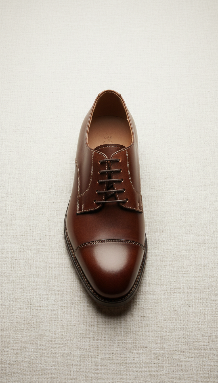 Cap-Toe Derby in Smooth Calfskin