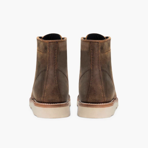 Blaze Horizon Burnt Copper Moc Toe Leather Boots with Vibram Sole and Artisan Detailing