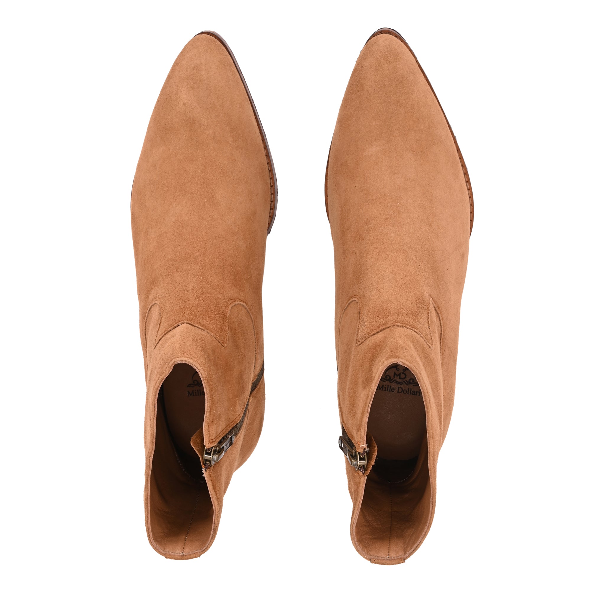 Men’s Tan Suede Chelsea Boots – Classic Western-Inspired High Ankle Boots with Block Heel