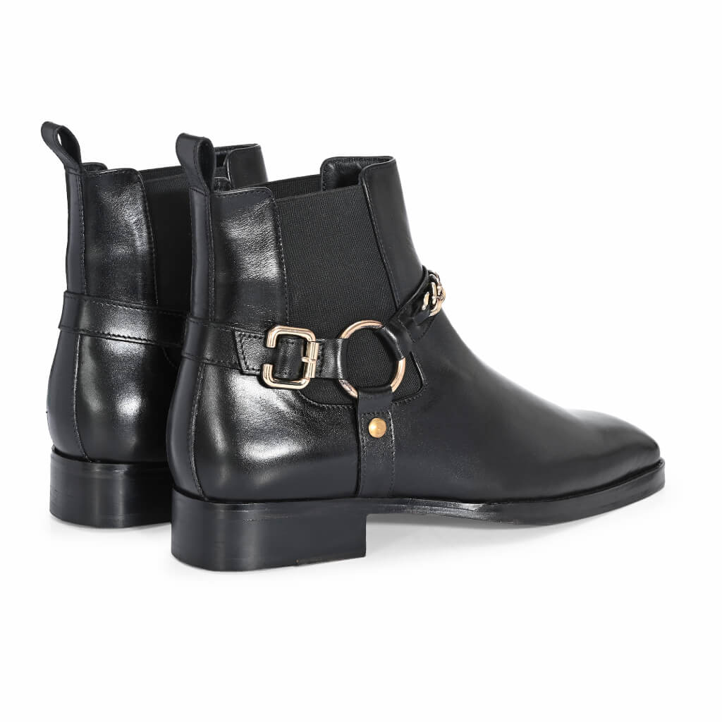 Regent Black Chain Chelsea Boots | Luxe Elegance