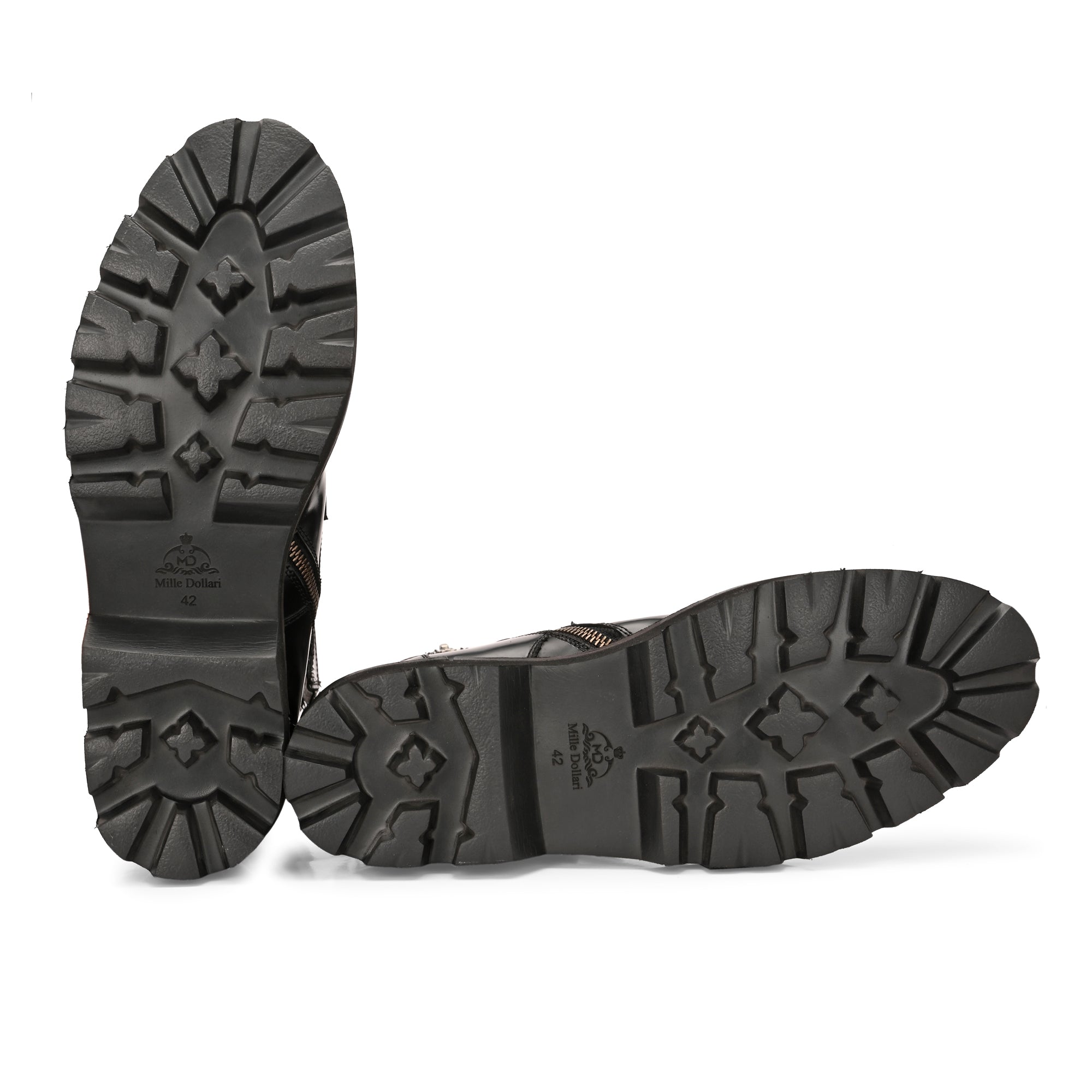 Men’s Black Leather Buckle Boots – Heavy-Duty Combat Style High Ankle Boots