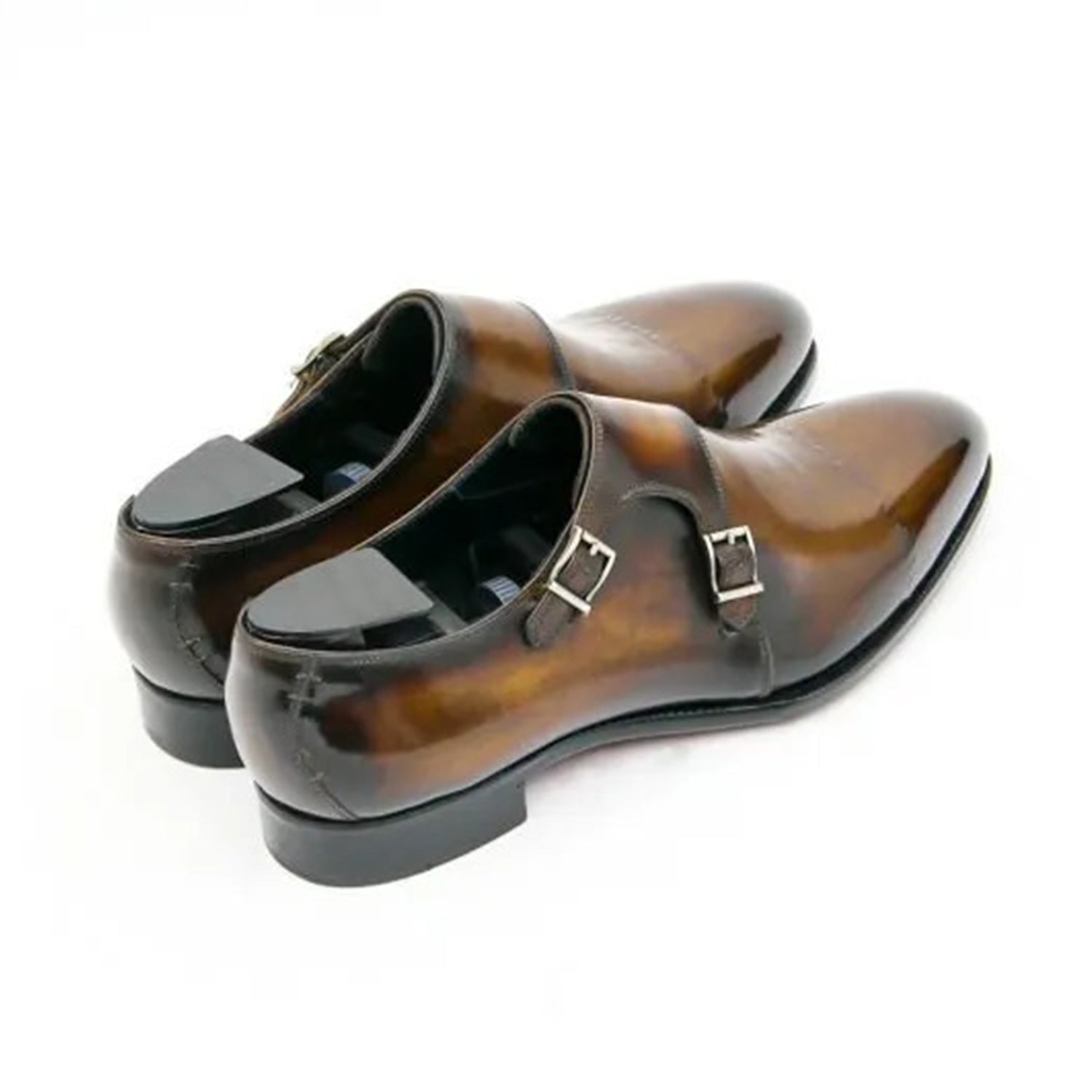 Luxury Men's Brown Double Monk Strap Leather Dress Shoes | Handcrafted Genuine Leather Formal Shoes for Wedding, Office & Business