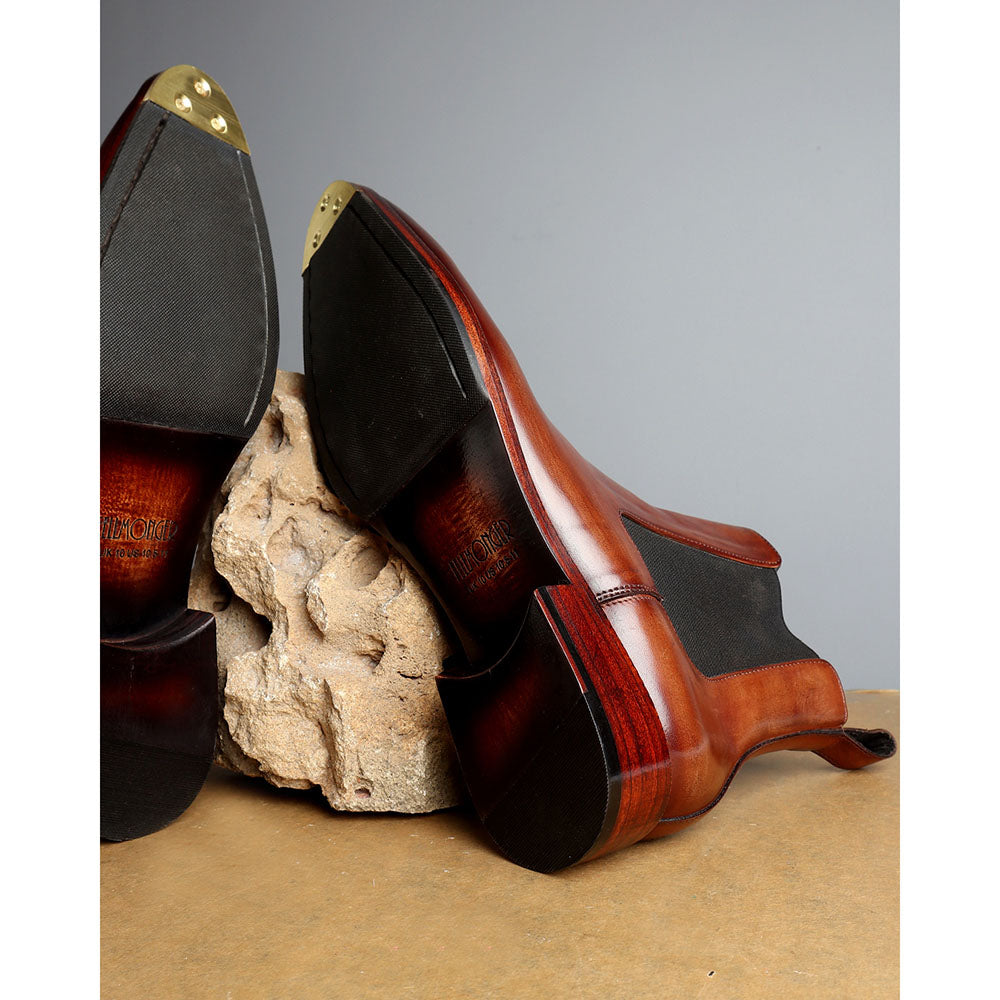 Men’s Brown Leather Chelsea Boots | Premium Ankle Boots for Formal & Smart Casual Wear
