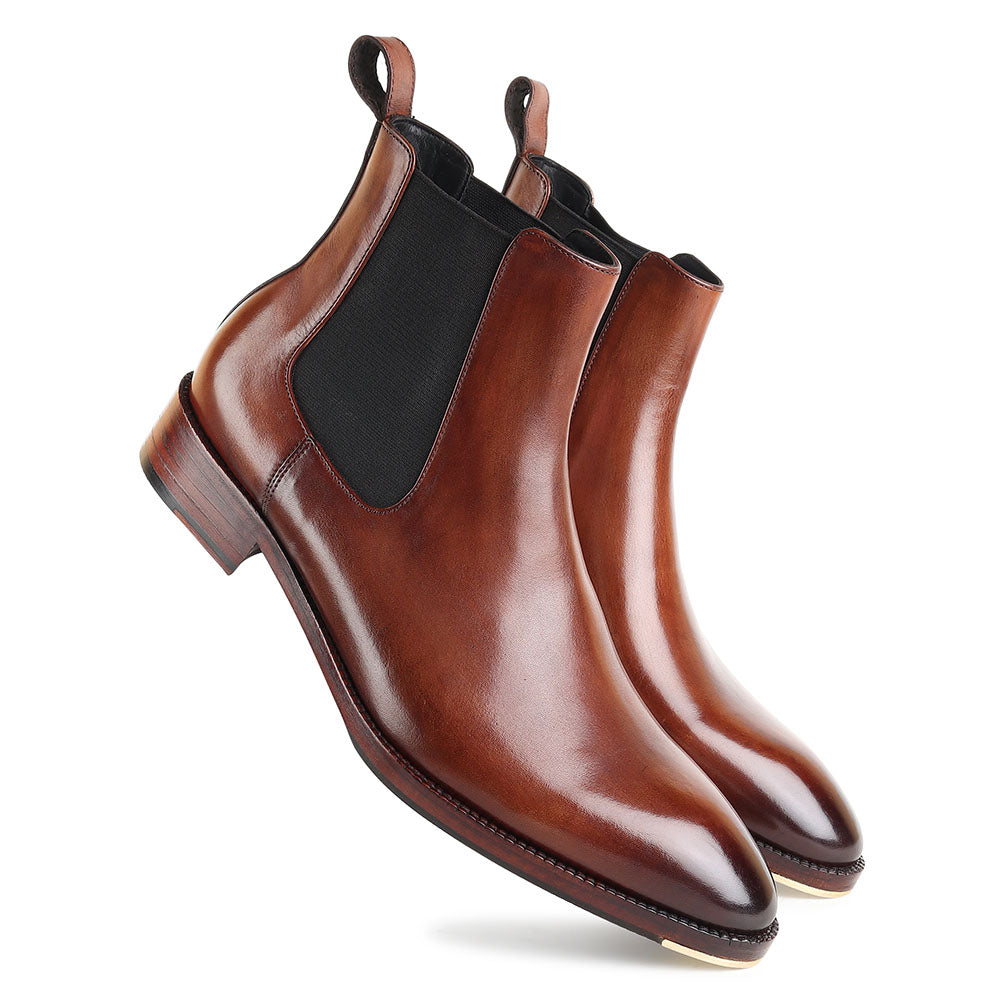Men’s Brown Leather Chelsea Boots | Premium Ankle Boots for Formal & Smart Casual Wear