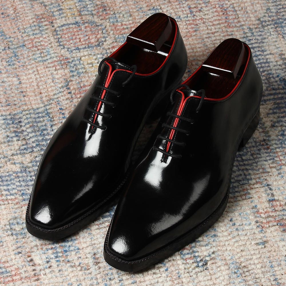 Men’s Classic Black Leather Lace-Up Shoes | Premium Formal Oxford Shoes