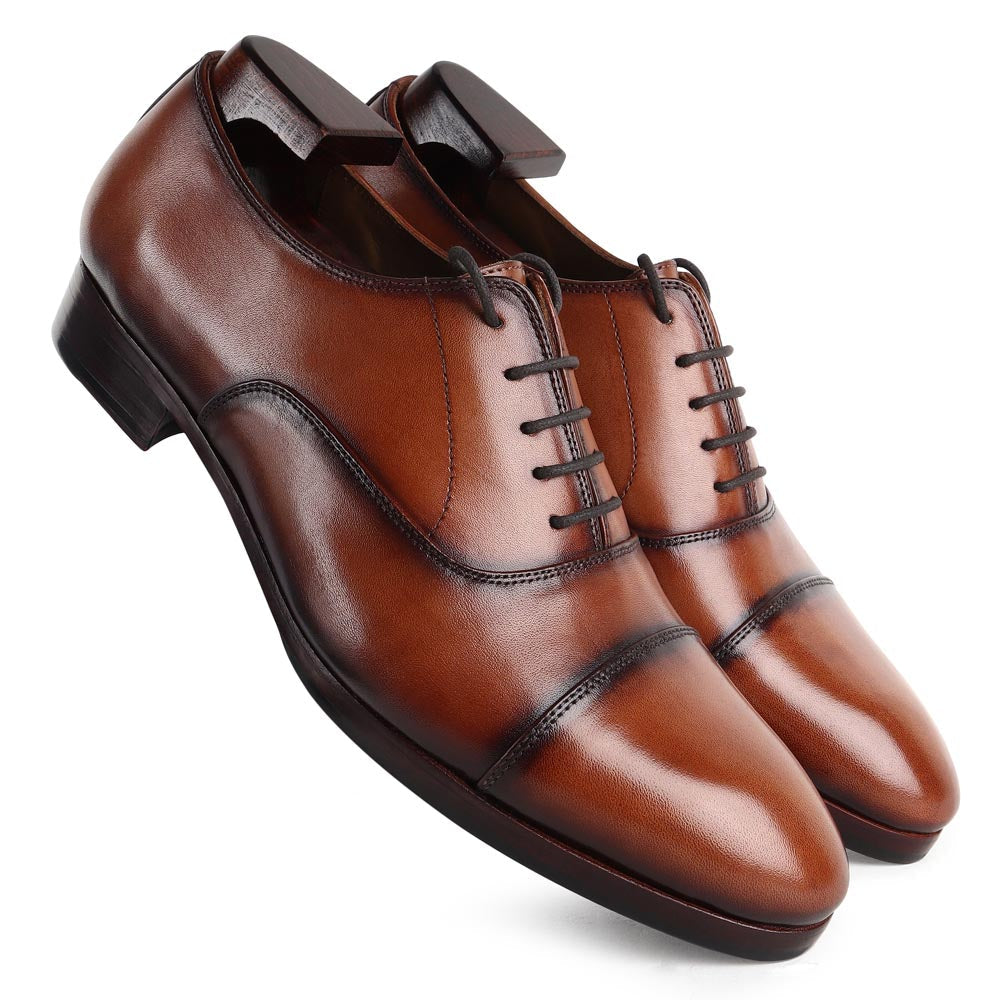 Brown Leather Formal Oxford Shoes for Men