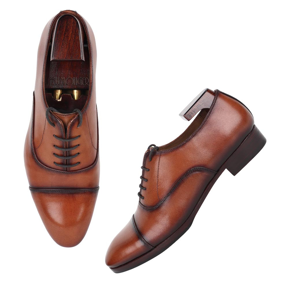 Brown Leather Formal Oxford Shoes for Men