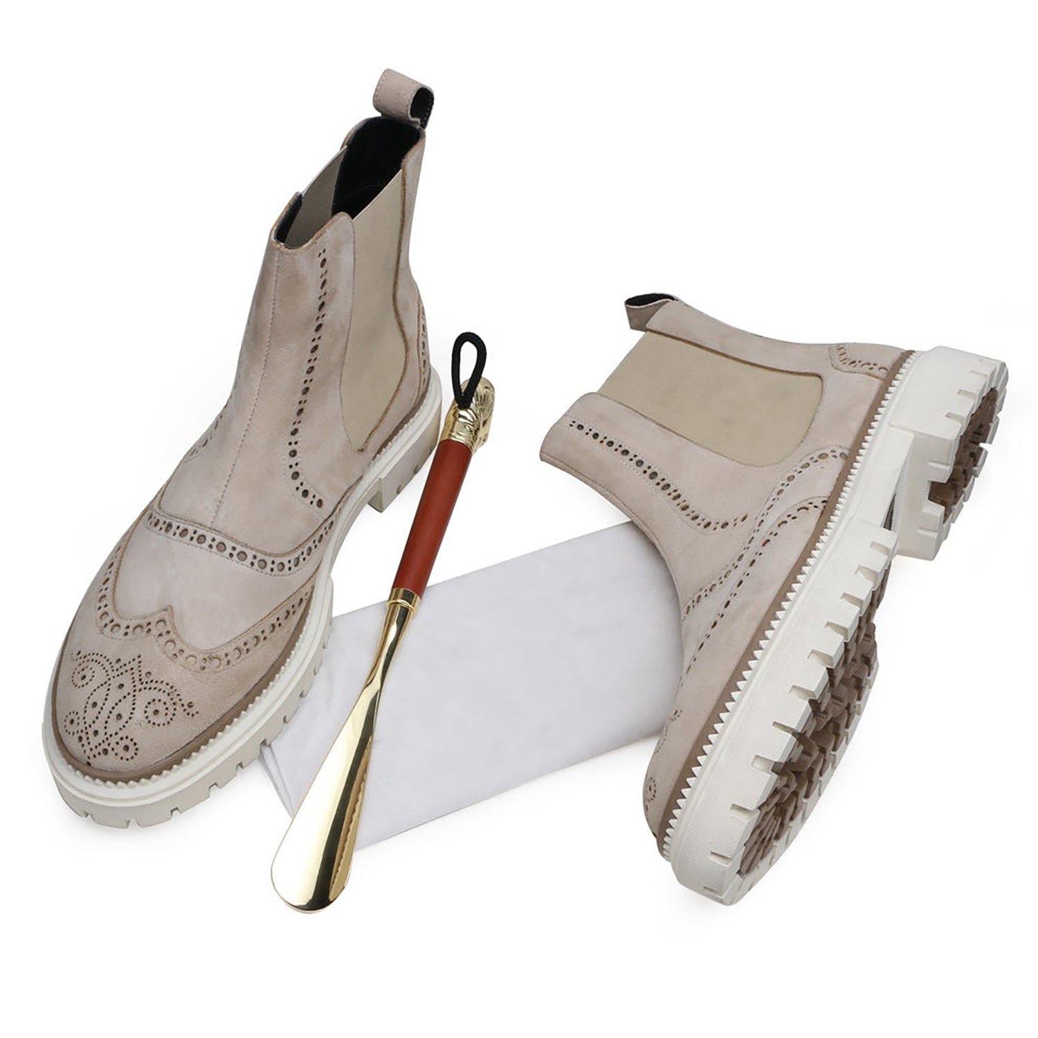 Marshello Chelsea Beige Boots – Stylish Neutral-Tone Men’s Boots with Premium Comfort