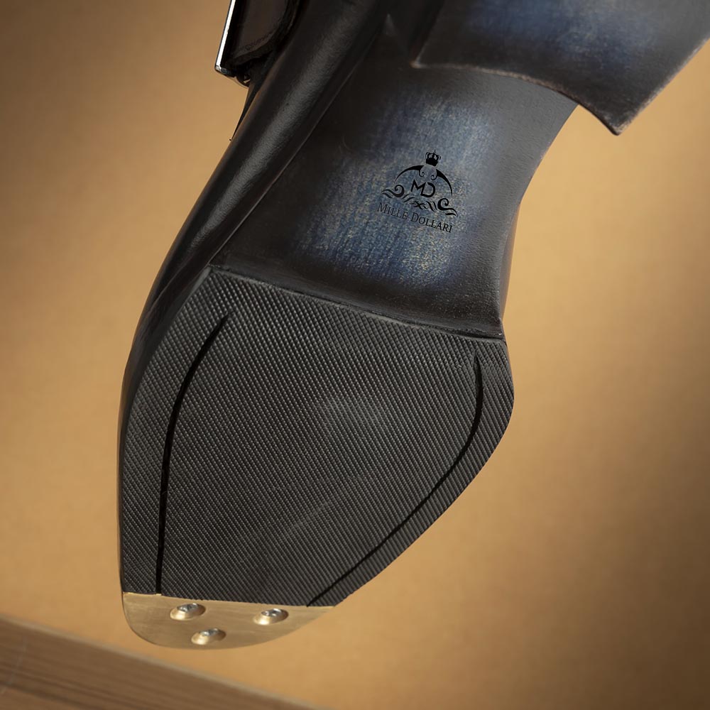 Men’s Dark Brown Leather Monk Strap Shoes | Premium Single Buckle Brogue Formal Shoes