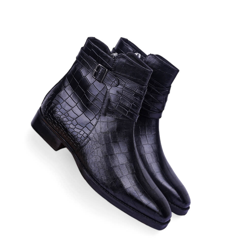 Stonemont Croco: Designer Jodhpur Monk Strap Boots