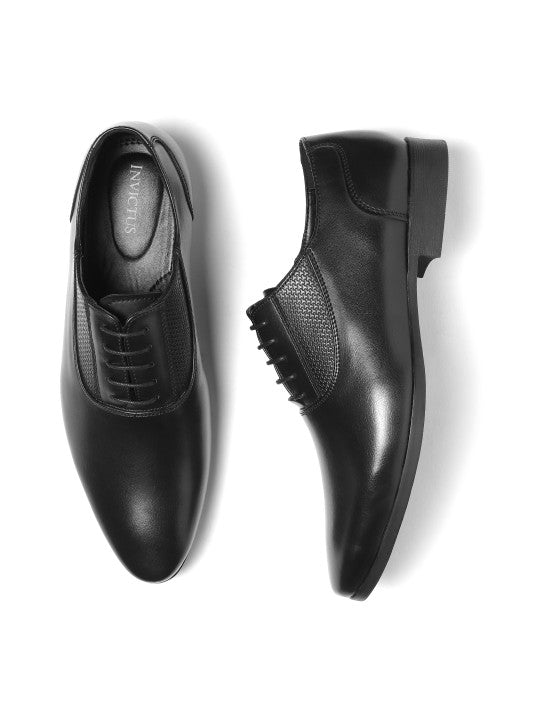 Men’s Black Leather Oxford Formal Shoes | Classic Lace-Up Office & Business Wear Shoes