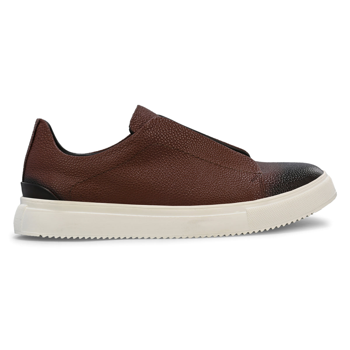Men's Brown Italian Imported Calf Leather Sneakers | Memory Foam Cushioned Casual Shoes with Rubber Sole