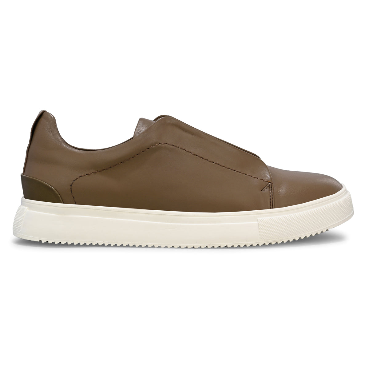 Men's Taupe Brown Italian Imported Calf Leather Sneakers | Memory Foam Cushioned Casual Shoes with Rubber Sole