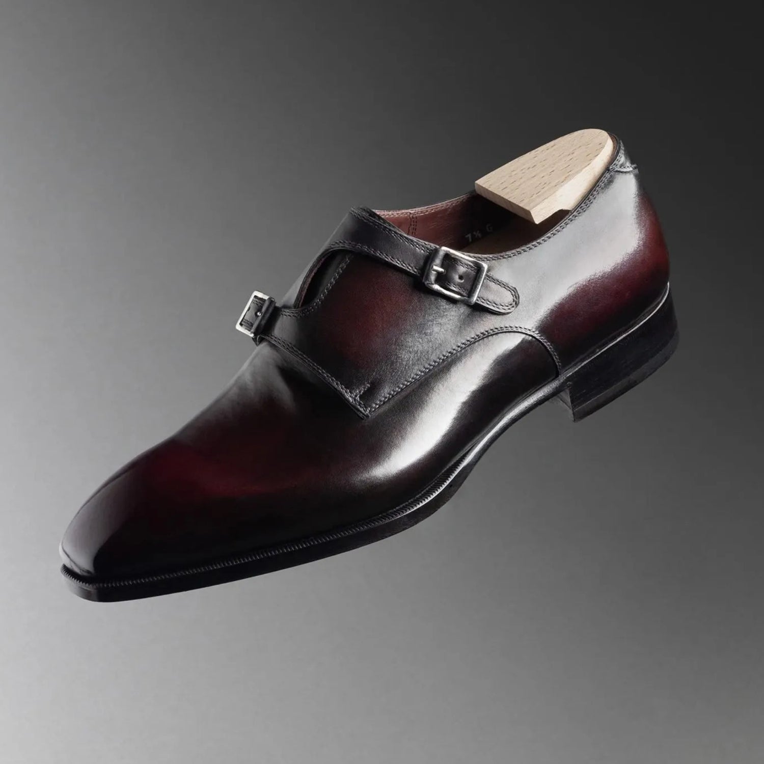 Luxury Men's Burgundy Patina Asymmetrical Double Monk Strap Leather Formal Shoes | Premium Handcrafted Dress Shoes for Wedding, Office & Business