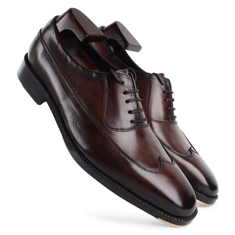 Men’s Dark Brown Leather Formal Derby Shoes | Classic Lace-Up Office & Business Wear Shoes
