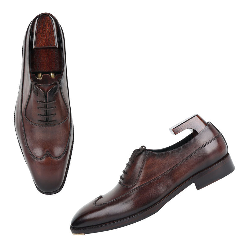 Men’s Dark Brown Leather Formal Derby Shoes | Classic Lace-Up Office & Business Wear Shoes
