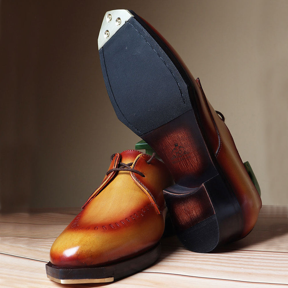 Men’s Genuine Leather Formal Shoes | Handcrafted Tan Brown Lace-Up Office & Party Wear Shoes