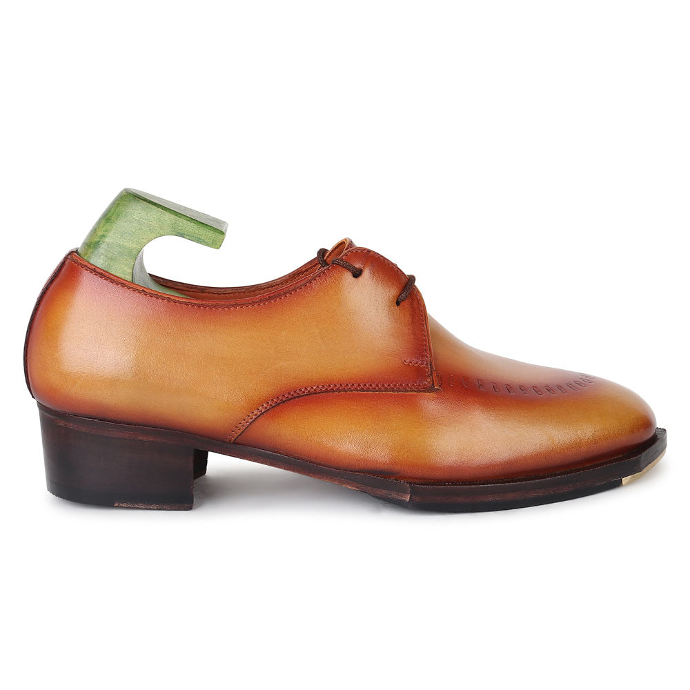 Men’s Genuine Leather Formal Shoes | Handcrafted Tan Brown Lace-Up Office & Party Wear Shoes