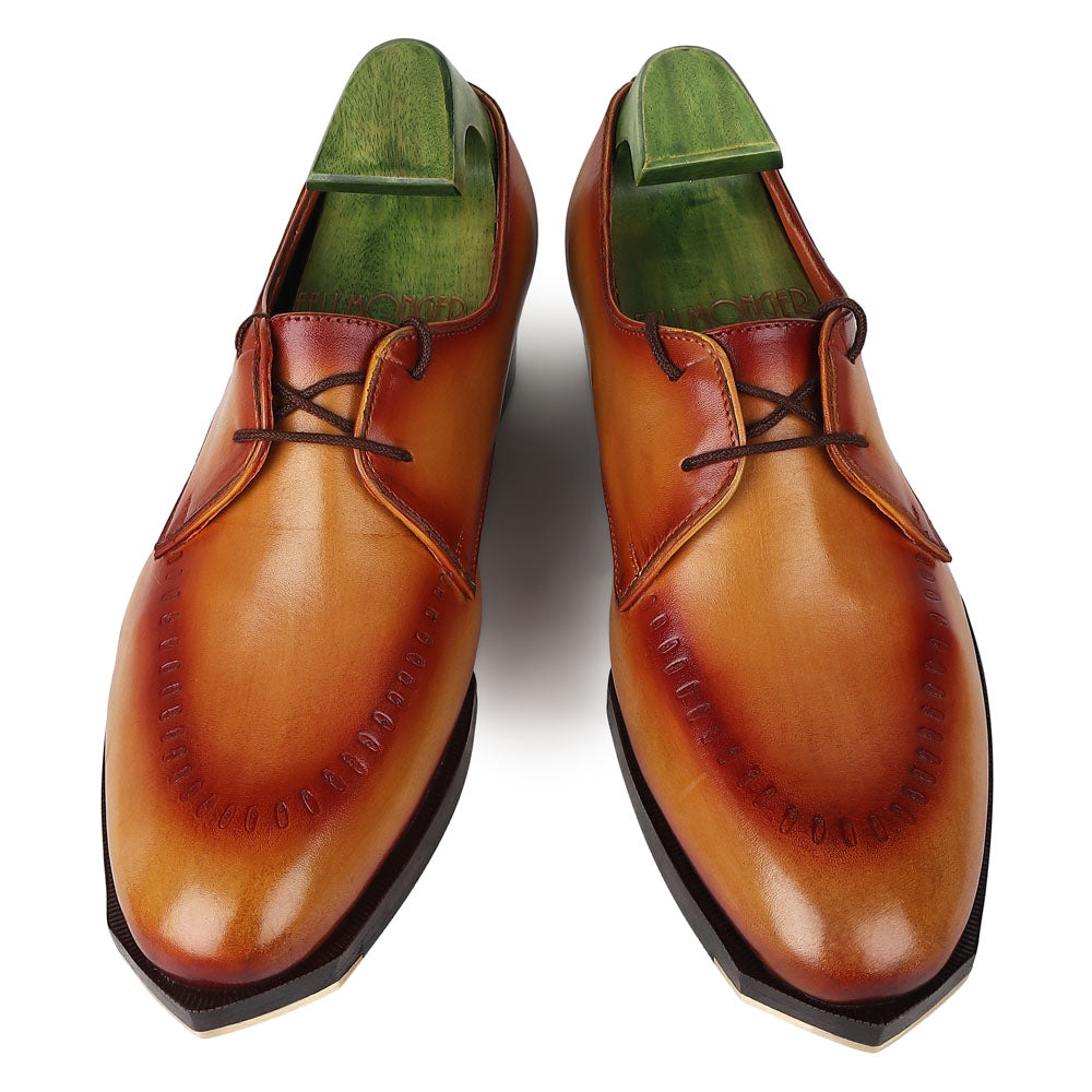 Men’s Genuine Leather Formal Shoes | Handcrafted Tan Brown Lace-Up Office & Party Wear Shoes