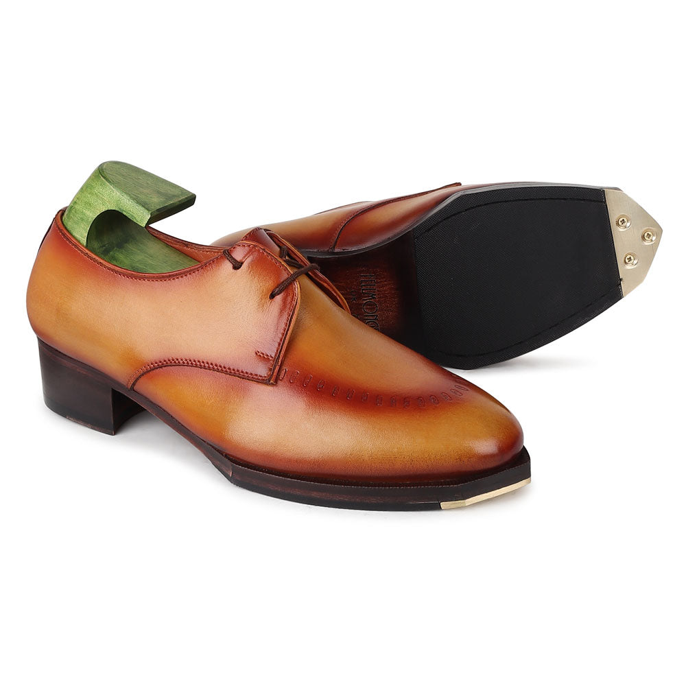 Men’s Genuine Leather Formal Shoes | Handcrafted Tan Brown Lace-Up Office & Party Wear Shoes