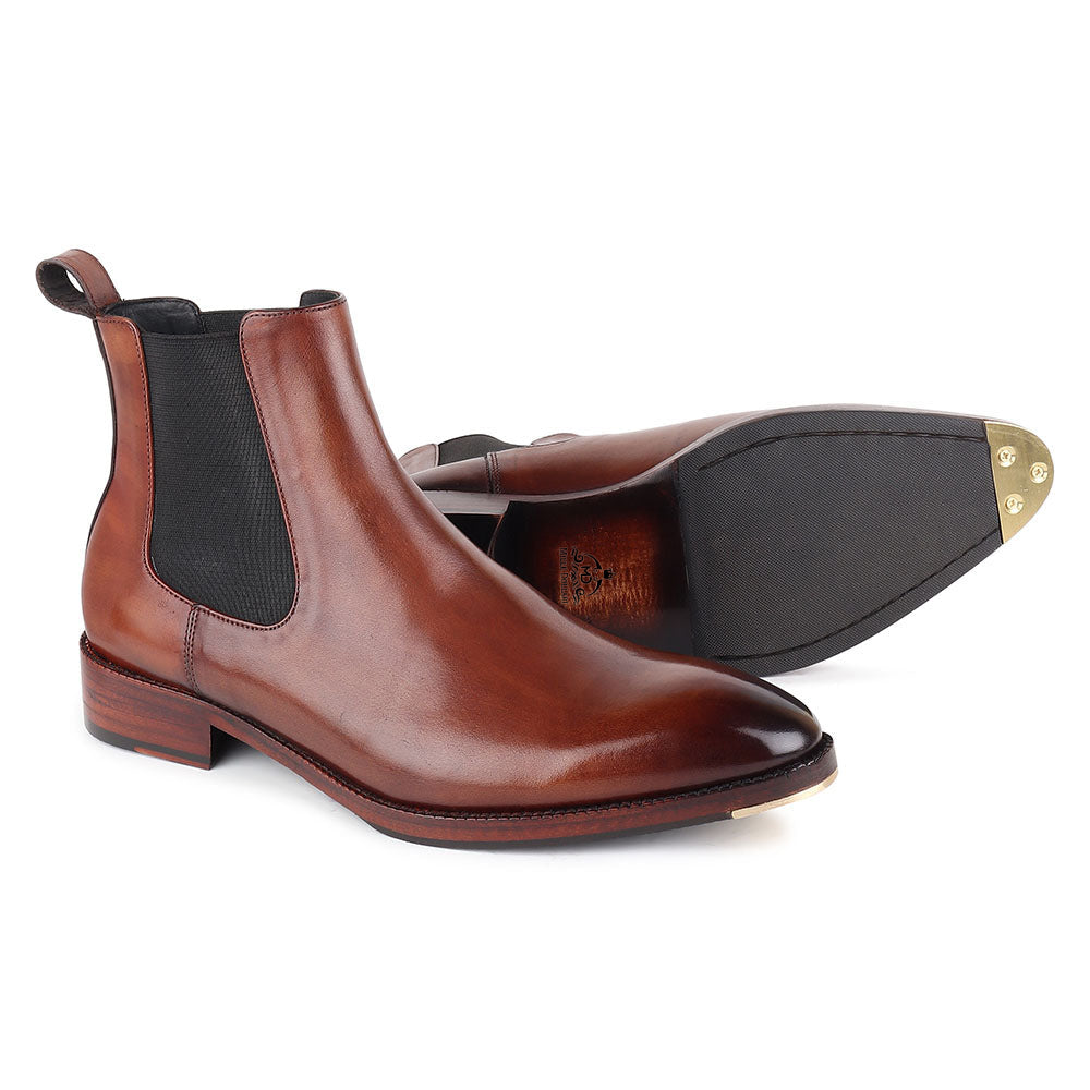 Men’s Brown Leather Chelsea Boots | Premium Ankle Boots for Formal & Smart Casual Wear