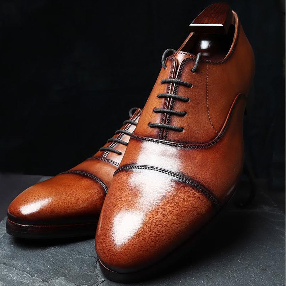 Brown Leather Formal Oxford Shoes for Men