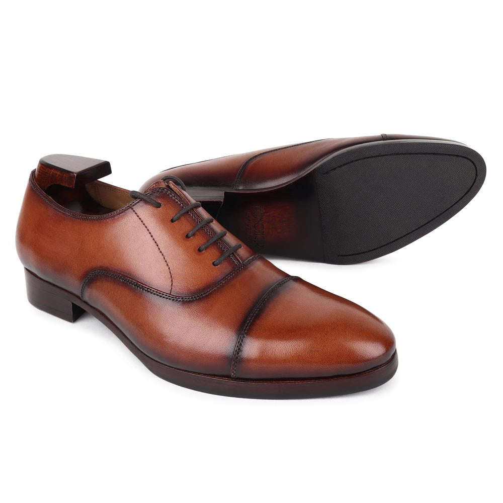 Brown Leather Formal Oxford Shoes for Men