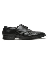Men’s Black Textured Leather Formal Shoes | Lace-Up Office & Business Wear Derby Shoes