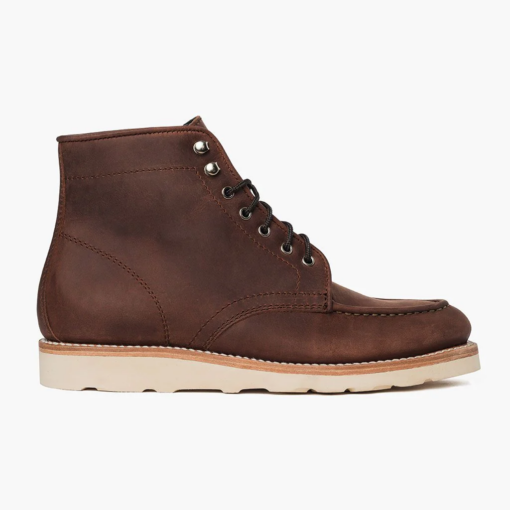 Sundown Trail Tobacco Moc Toe Boots with Vibram Sole and Timeless Craftsmanship