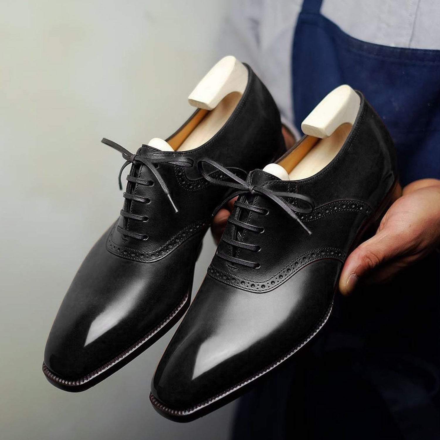 Men's Brown Hand-Patina Leather Oxford Shoes | Premium Formal Dress Shoes