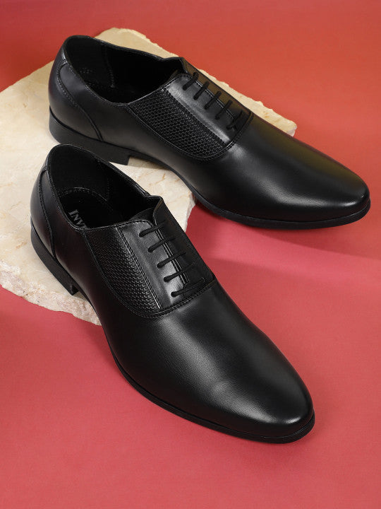 Men’s Black Leather Oxford Formal Shoes | Classic Lace-Up Office & Business Wear Shoes