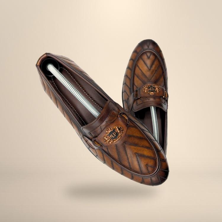 Men’s Premium Brown Leather Loafers – Stylish Slip-On Formal & Casual Shoes